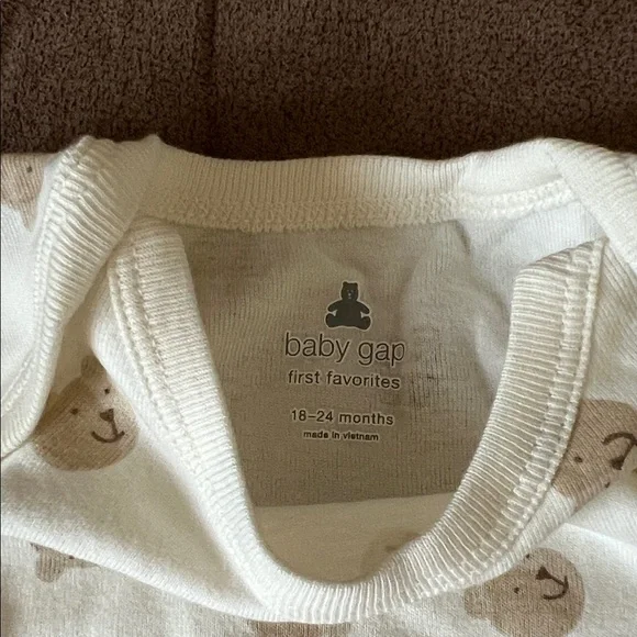 Baby Gap Beige Bear Pattern Baby Bodysuit - Picture 4 of 8